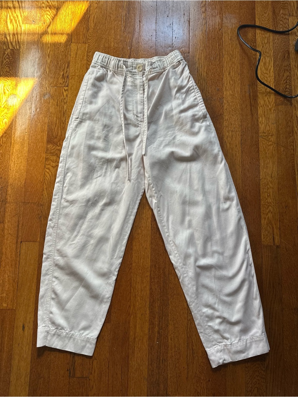 COS Women White Drawstring Casual Pants